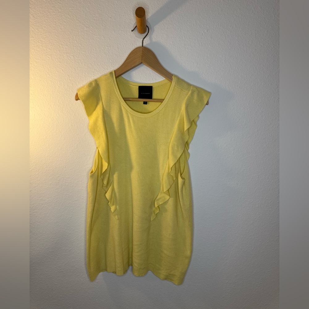 Alex Marie Sunny Yellow Ruffle Tank Top